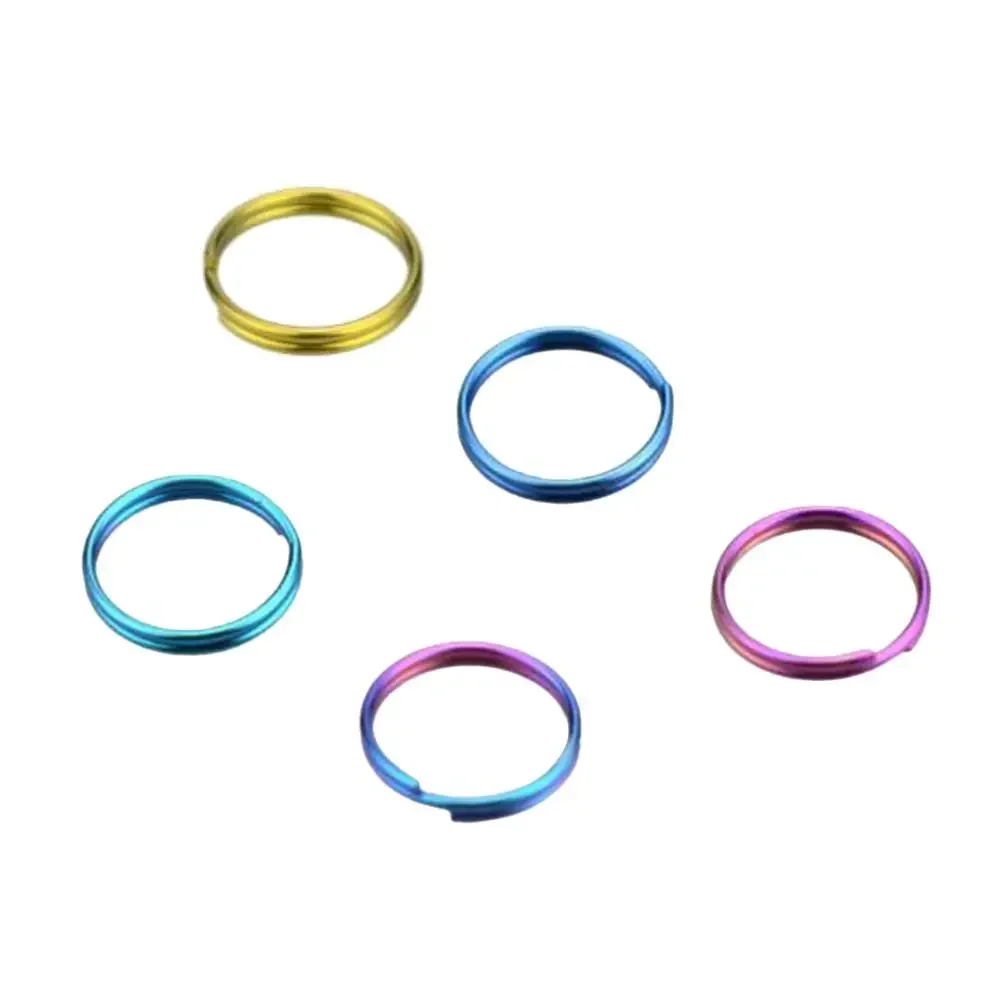 5PCS 10/12mm Titanium Alloy EDC Key Chain 5 Colors Portable Outdoor Keyring Buckle Key Ring Circle Clip