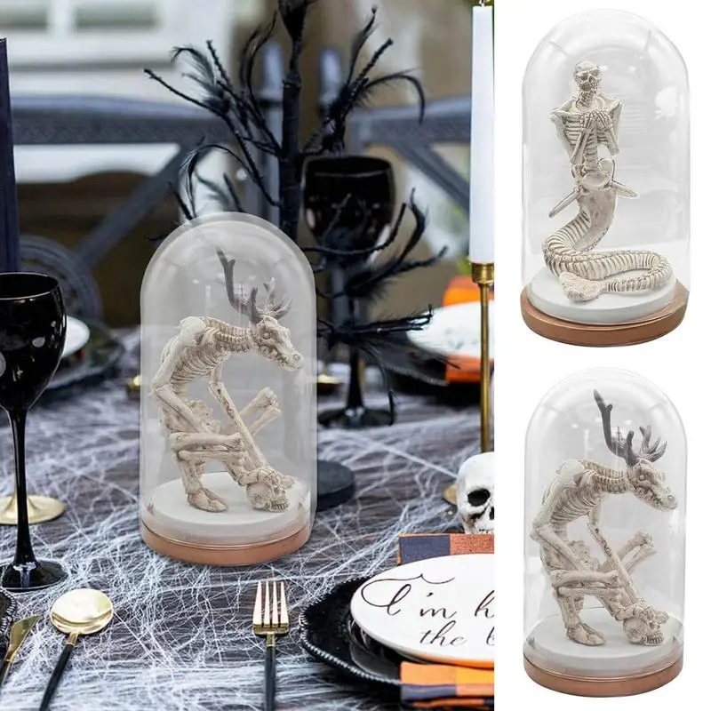 

Skeleton Dome Sculpture Mermaid dragon skeleton cover Horror Resin Tabletop Decoration creative gift ornaments Seasonal Statue