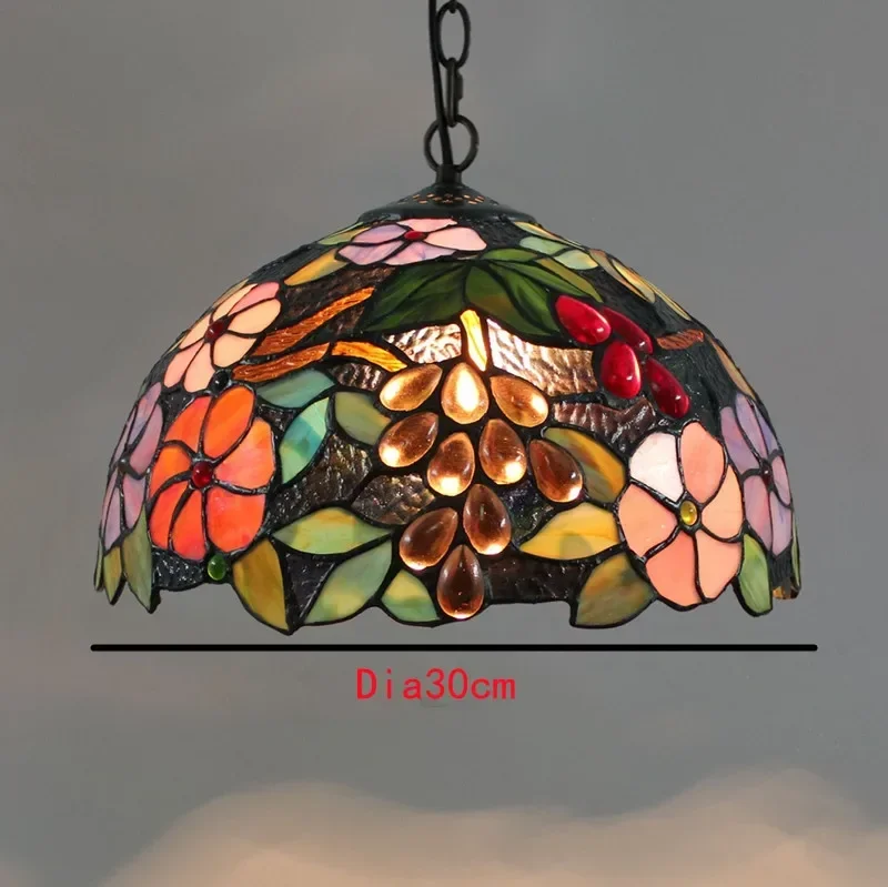 Europese stijl vintage Tiffany gekleurde glazen bar restaurant kroonluchter creatieve glazen lantaarn in landelijke stijl