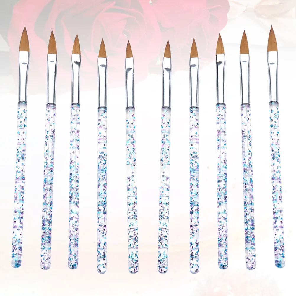 10 قطع من فرش أقلام تزيين الأظافر المتينة، مجموعة أدوات مانيكير أساسية تقلل الوقت، تصميم محمول، هدية رائعة لمحبي الأظافر