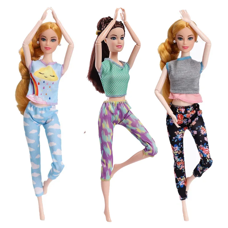 1/6 Doll Accessories Yoga Suit Outfit Handmade Fashion Daily Casual Wear T shirt Pants Doll Clothes for Doll Accessories