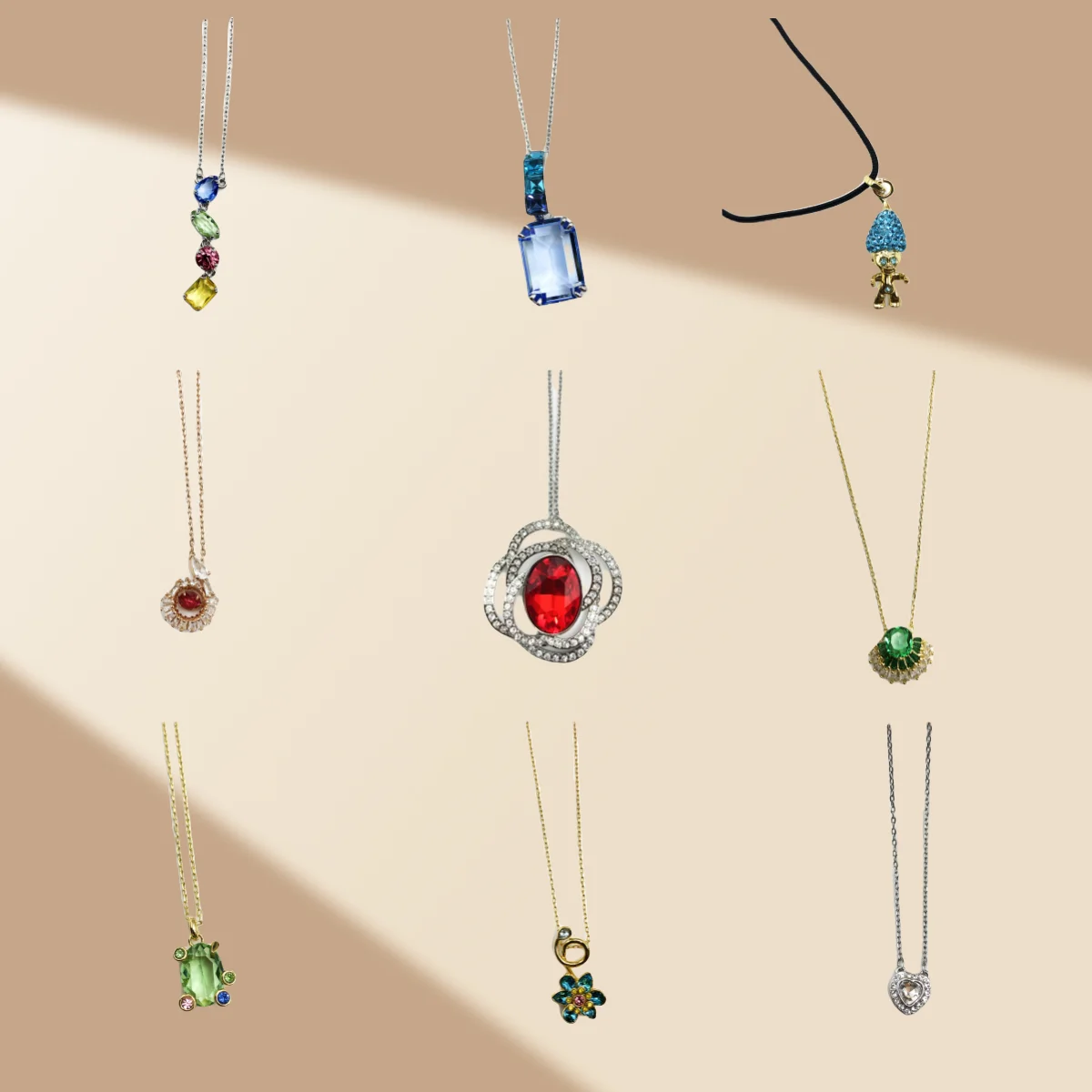 

Stone crafts Latest Austrian Crystal Jewelry Green Garden Series Pendant Necklace Light Luxury High-end Girls Exquisite Gift