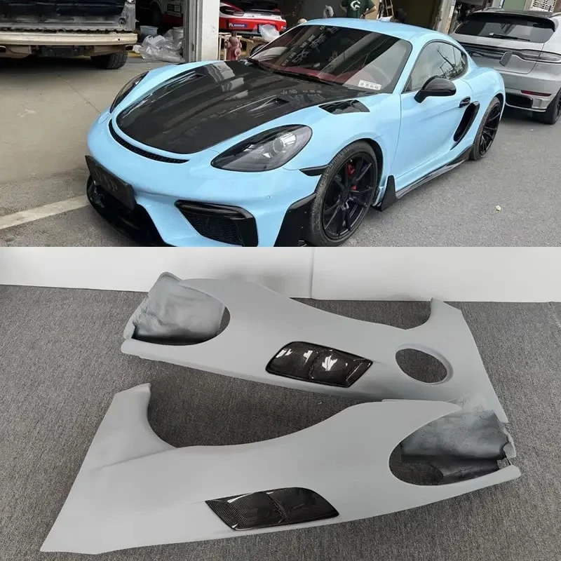 

For Porsche Boxster Cayman 718 981 GT4 RS Carbon Fiber Frp Front Side Fenders Car Body Kit