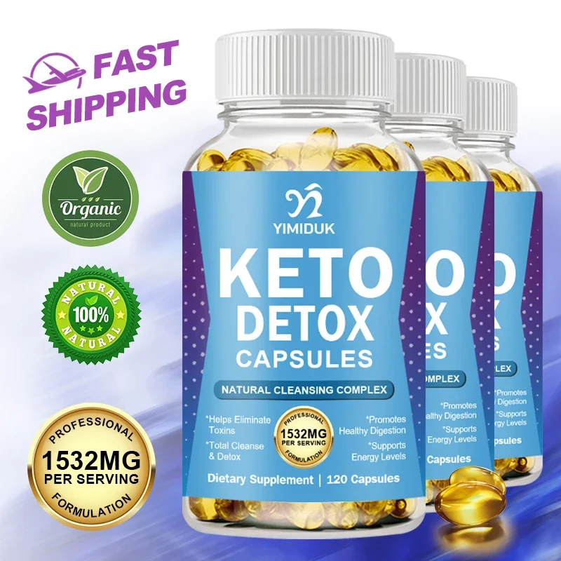 

Капсулы для очищающего средства Keto Detox — для ухода за весом и жиром, сжигания жира на животе, пищеварения, иммунитета — высокопрочная добавка для кетонов