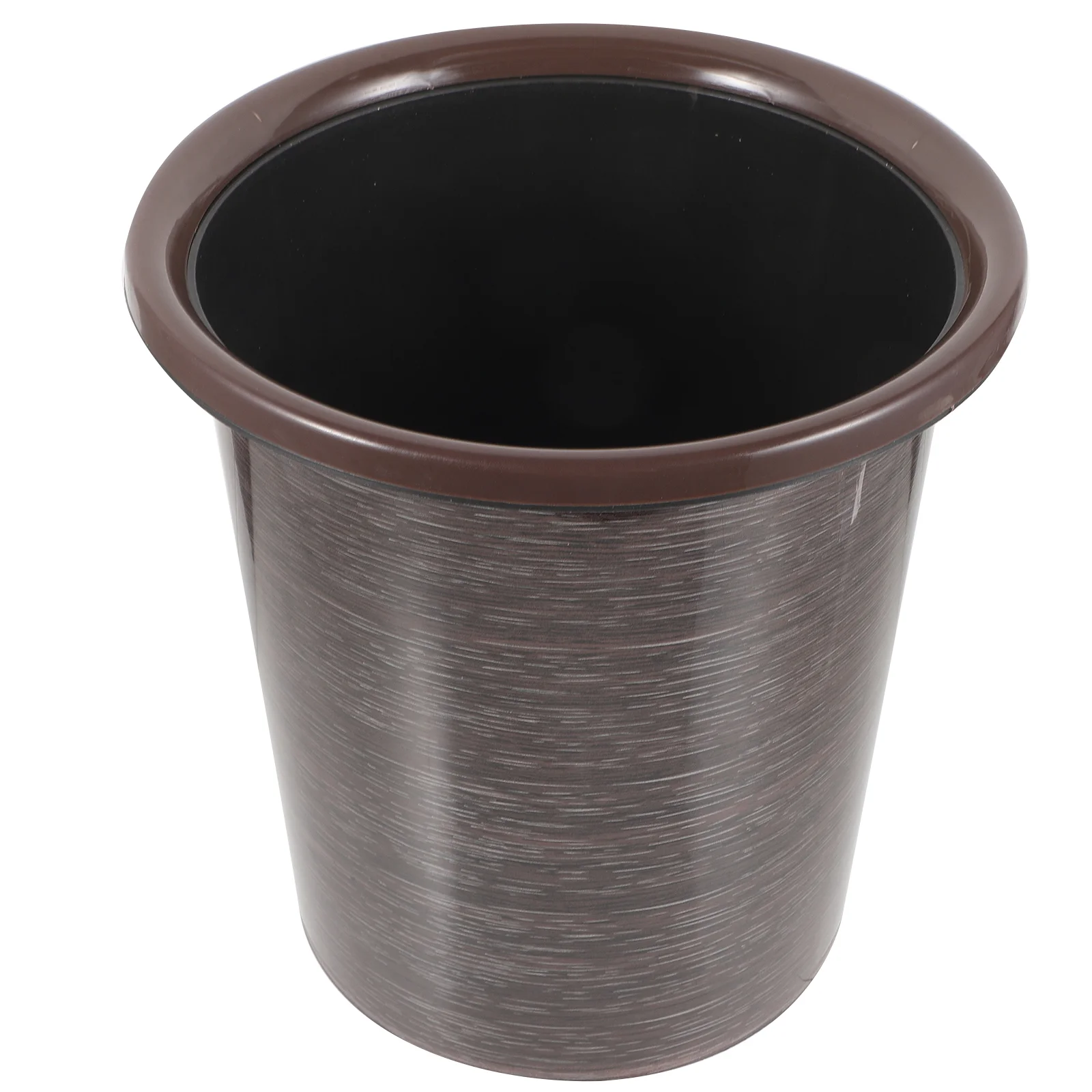 Garbage Can Trash Basket for Bathroom Cans Rubbish Bin Recycling Plastic Waste No Cover Wood Grain Thrash Dustbin