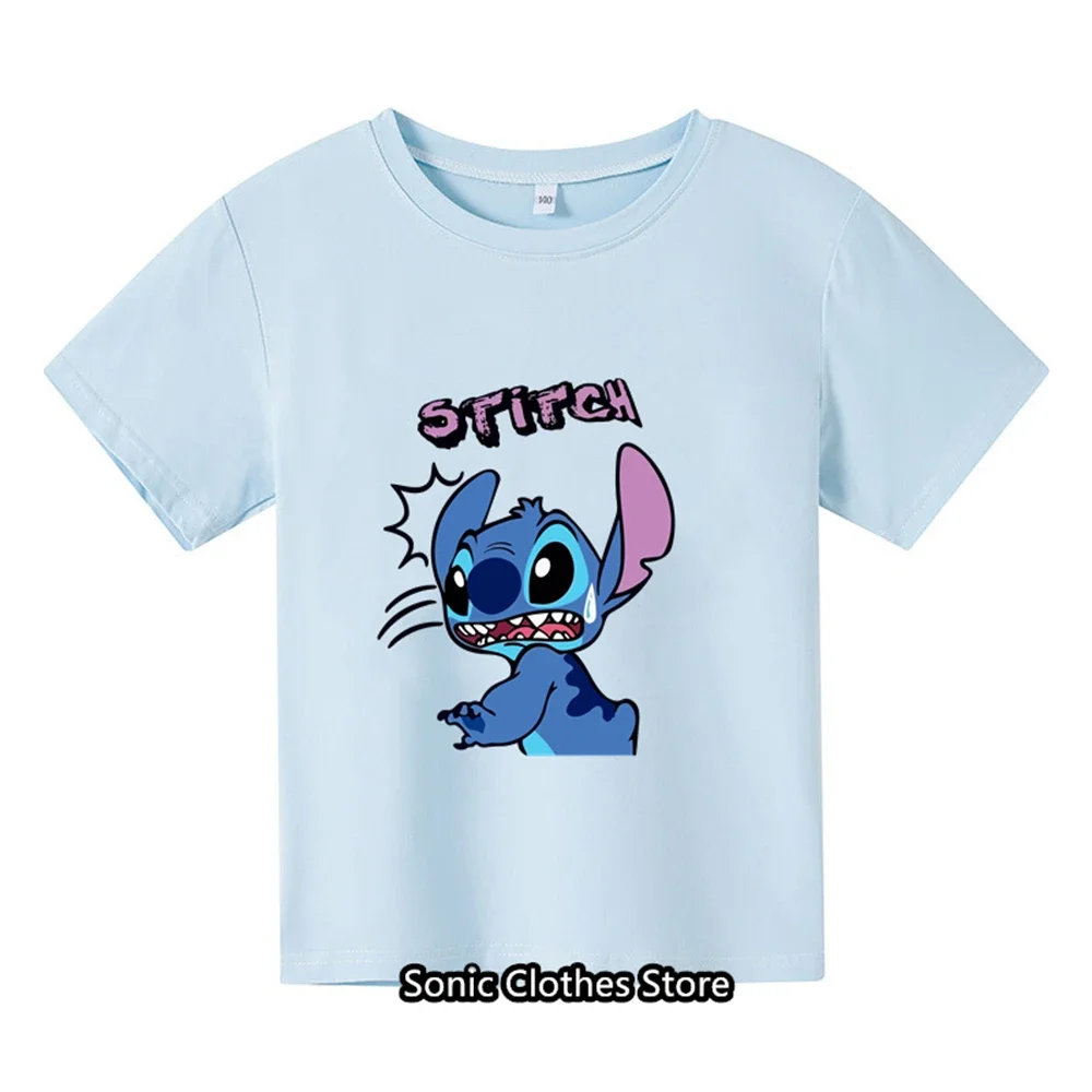 2024 Lilo & Stitch Tshirt Kids  Anime Summer Fashion Multiple Children's Cartoon Boy Girls T-shirts Men Women Short Sleeve