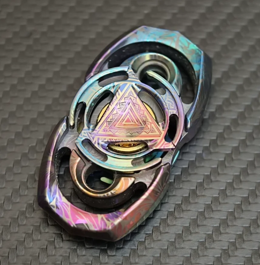 Used EDC Zirconia Rainbow Stargate 9off Haptic Spinner Fingertip Gyroscope Decompression Toys