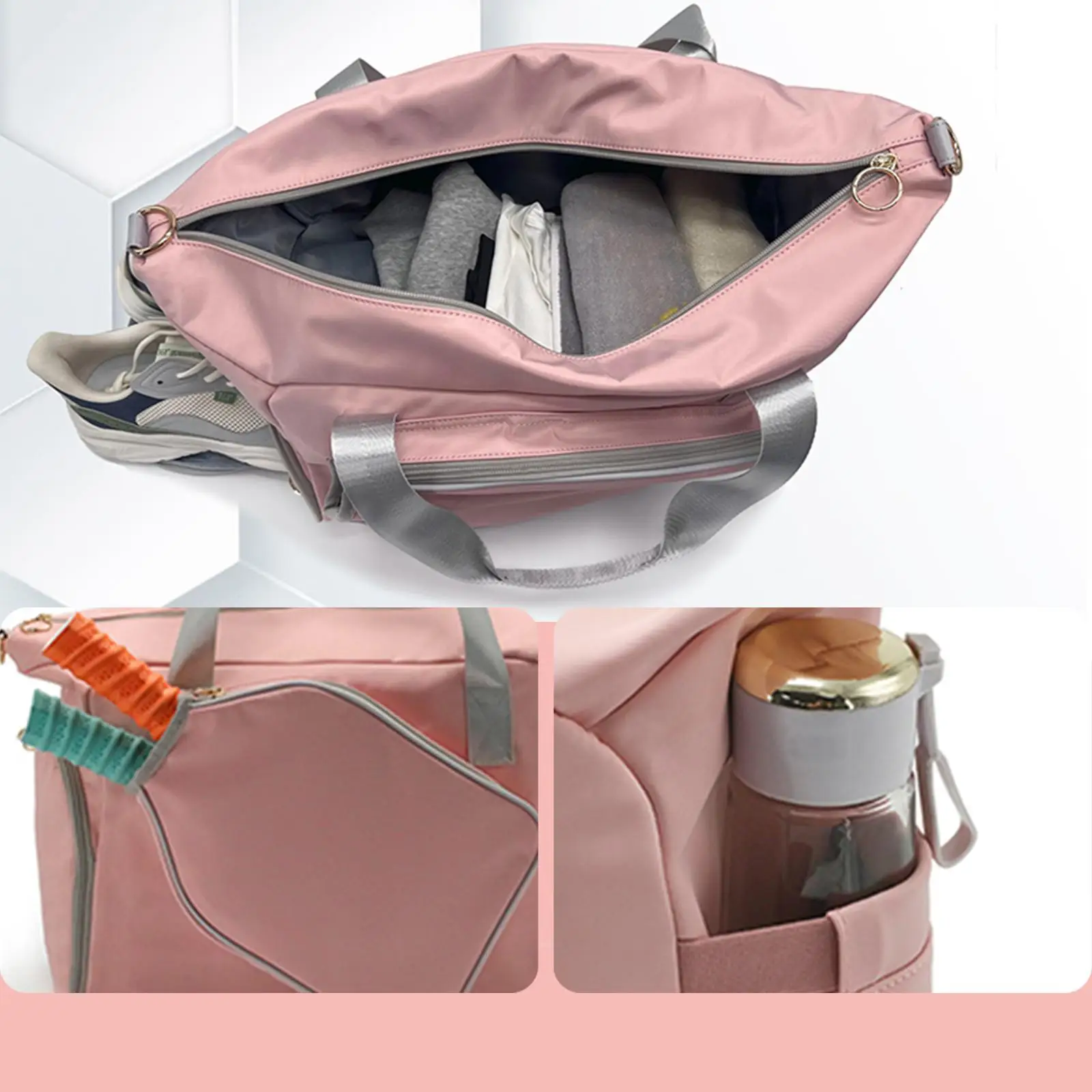 Pickleball Bag with Shoe Compartment Oxford Tote for Pickleball Racket Gear Large Capacity Handheld Shoulder Crossbody Bag