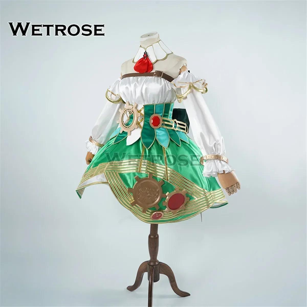 Wetrose In Stock Cecilia Immergreen Cosplay Costume CiCi Green Dress Hololive Justice Vtuber Set