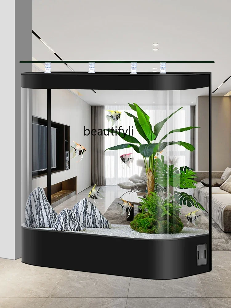 

Light Luxury Fish Globe Medium and Large Floor Lazy People Free Water Circulation Ecological Filter Aquarium