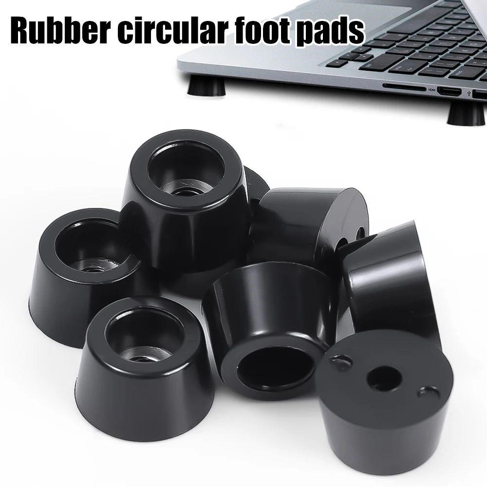 Black Rubber Machine Feet Shock Pad Floor Protectors Table Chair Leg Cover Non-Slip Furniture Cups Gasket Shock Protection