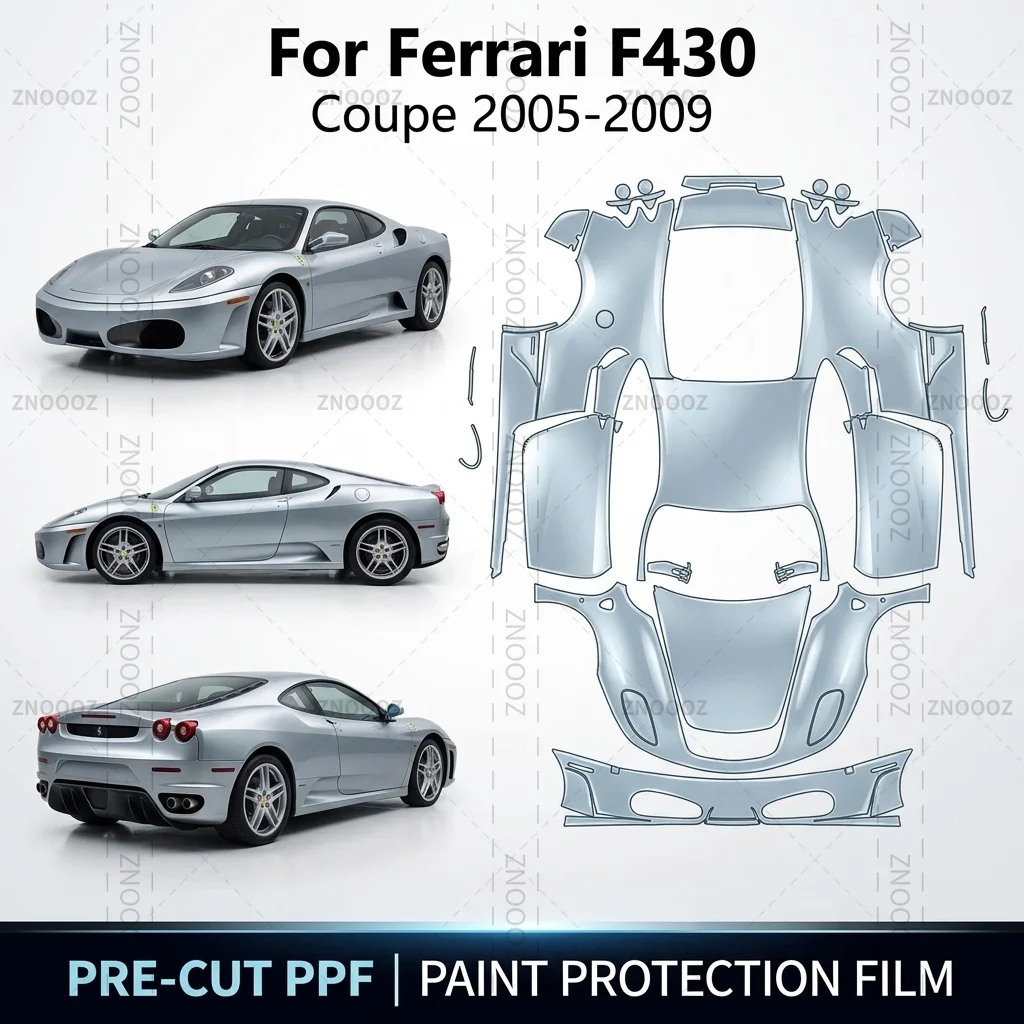 For Ferrari F430 Coupe 2005-2009 Precut PPF Paint Protection Film TPU Self Healing Anti Full Vehicle Glossy Clear Matte Black