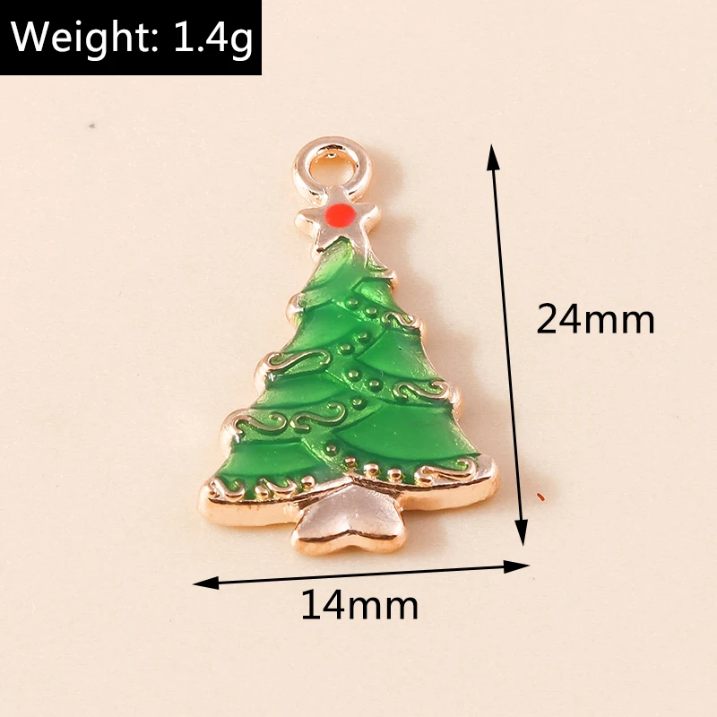 20 Stück gemischte niedliche Emaille-Weihnachtsbaum-Anhänger für die Schmuckherstellung, Tropfenohrringe, Halsketten, Armbänder, DIY-Bastelzubehör – Detail 6