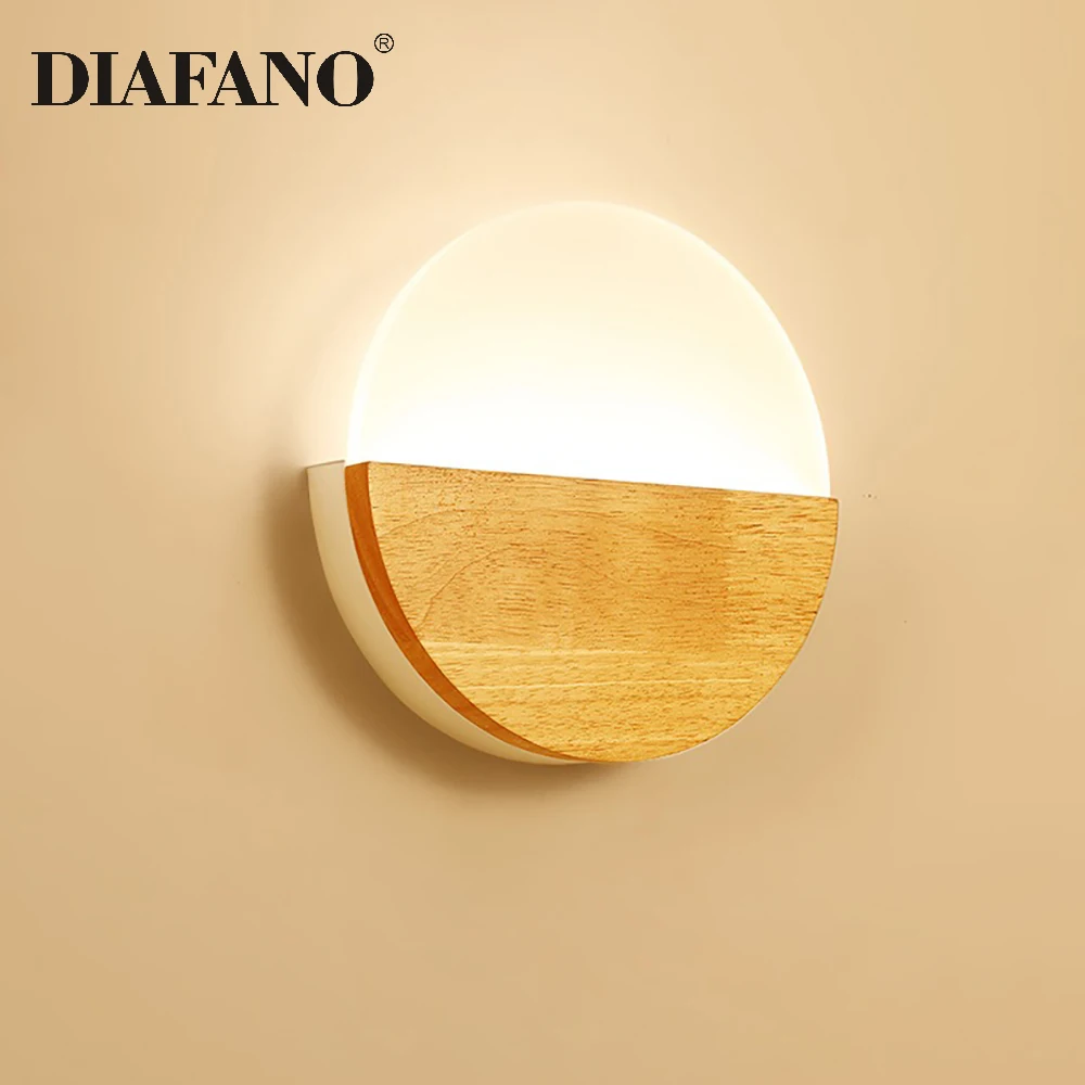 

New Modern Wooden Wall Sconce Light Indoor Wall Lamp for Living Room Bedroom Corridor Balcony Loft Bedside LED Side Home Decor