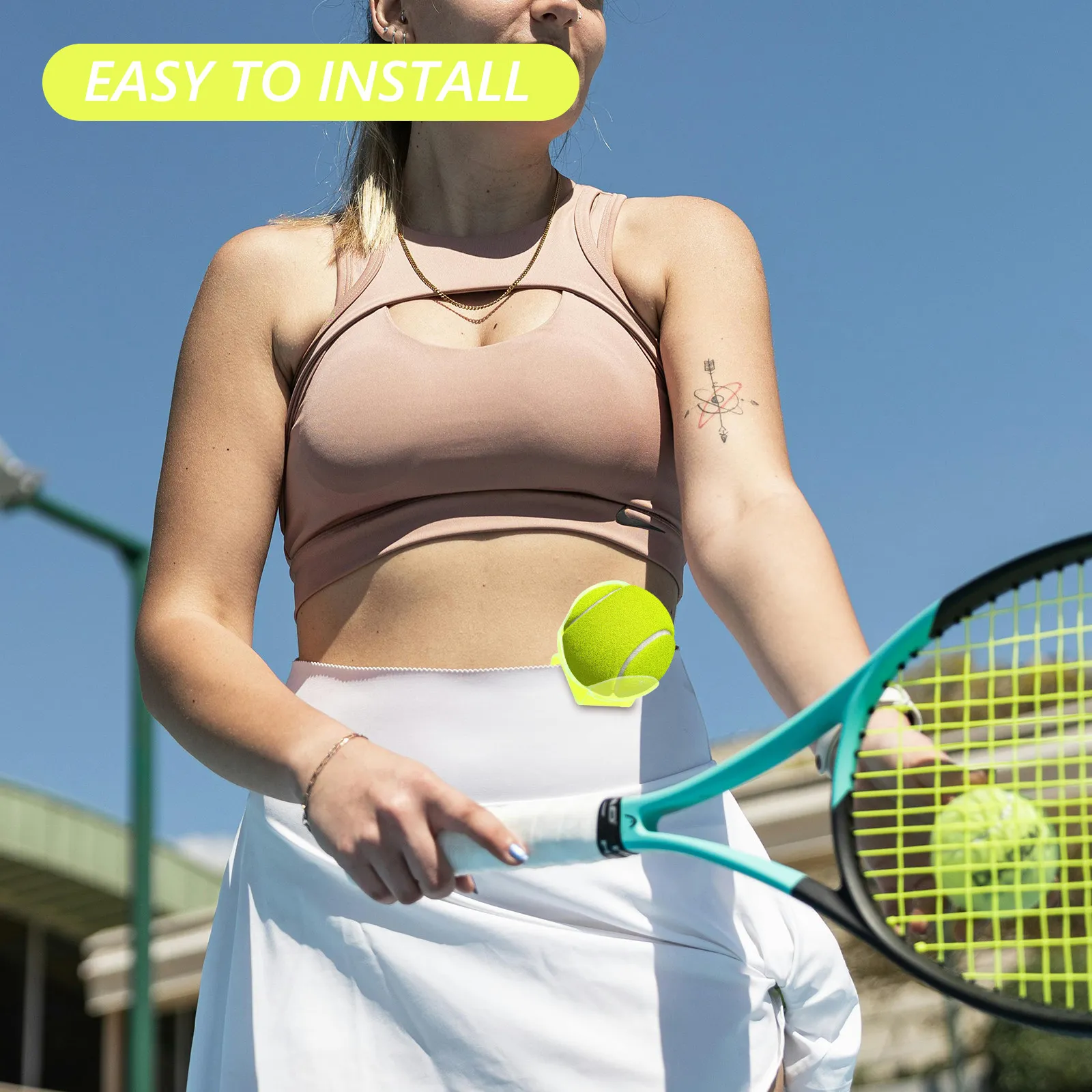 

2Pcs Tennis Ball Waistband Clip Fluorescent Yellow Easy Attach Ball Organizer for Courts Parks Backyards Portable Training Gear