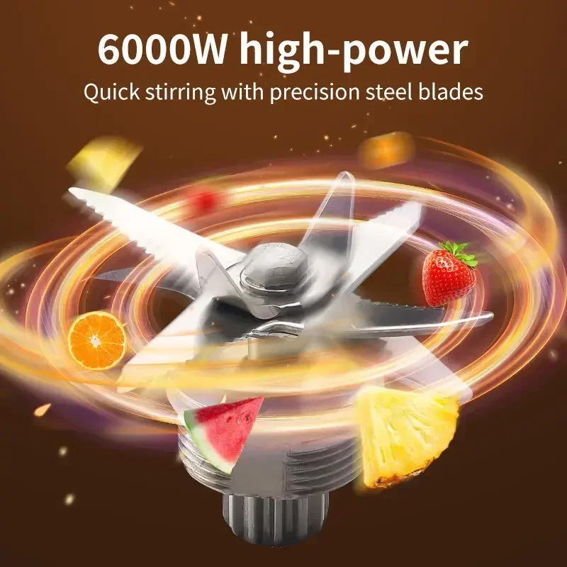 6000W professional blender and grinder for kitchen Fruit Mixer Food Processor Ice Smoothies Blenders High Power Juicer Crusher