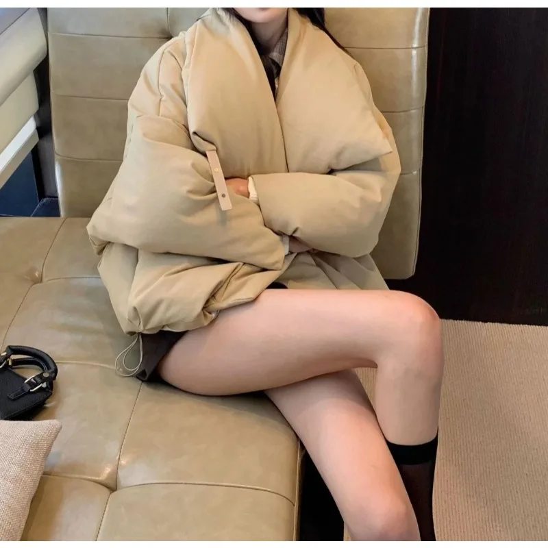 

2025 Winter New Style Wide Collar Cotton Coat - Loose and Thick Breaded Coat with High-Class Cotton Fabric