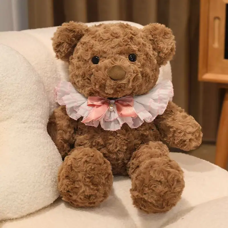 

30/45cm simulation new style flower tie teddy bear stuffed plush toy cartoon anime cute pillow children's birthday gift fun doll