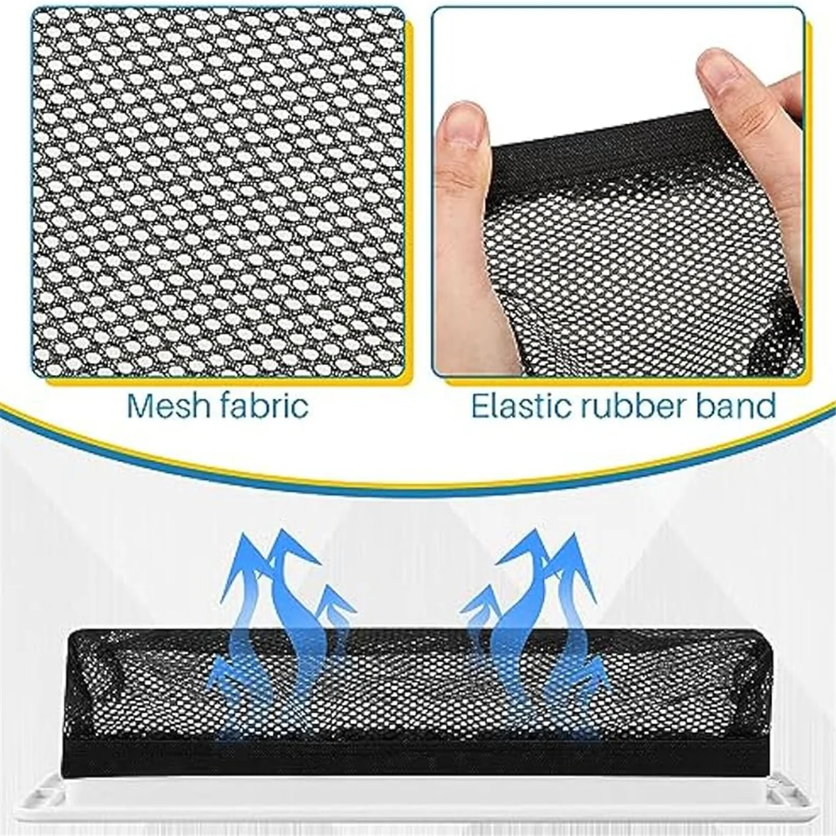 12Pcs Floor Register Trap Cover Vent Screen for Home Mesh Elastic Band Filter Floor Air-Vent Mesh Cover,4 x 10Inch