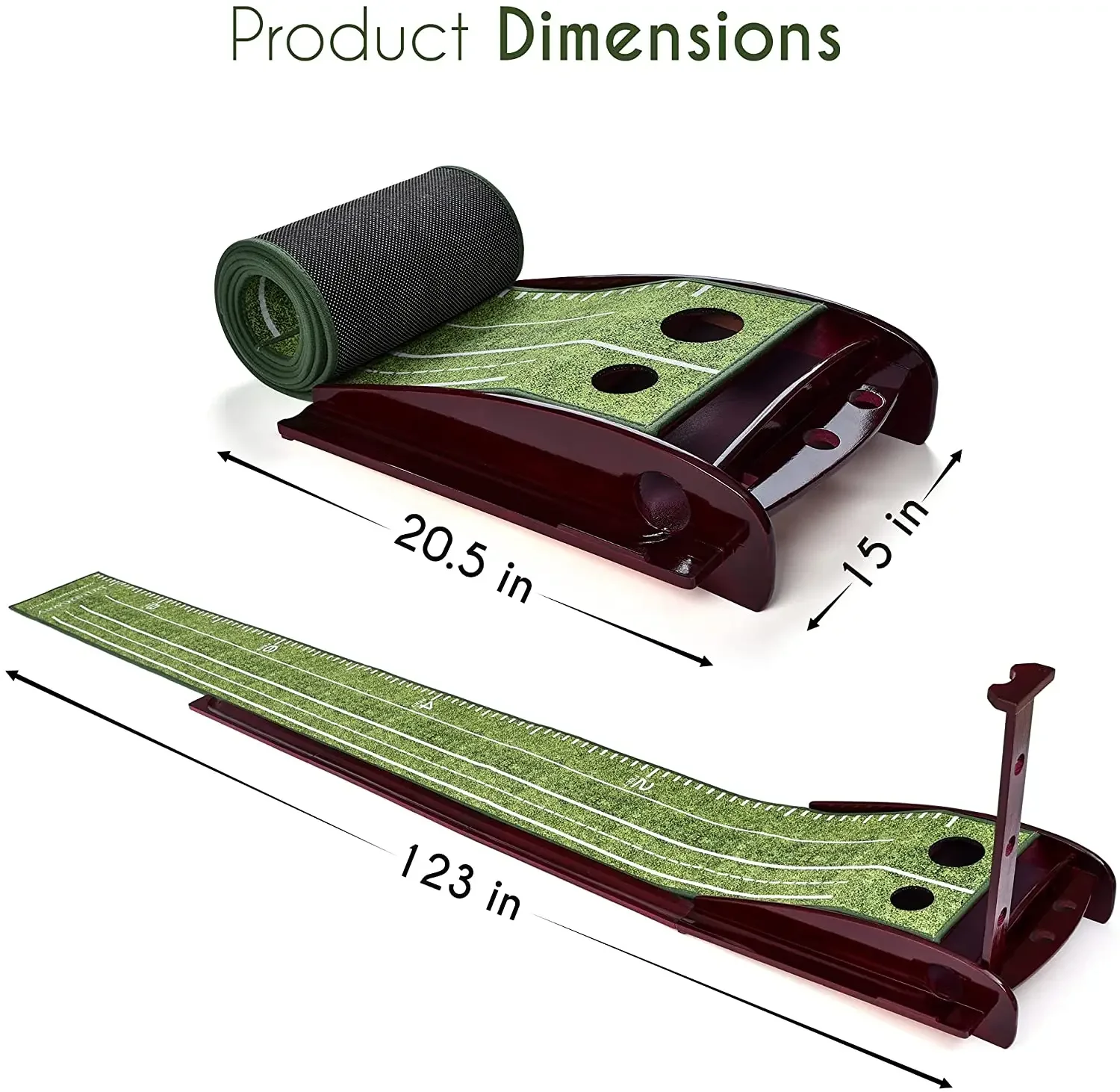 Polymères de golf Putting Green pour une utilisation en intérieur et en extérieur, mini terrain de golf avec retour automatique de la balle, vente en gros