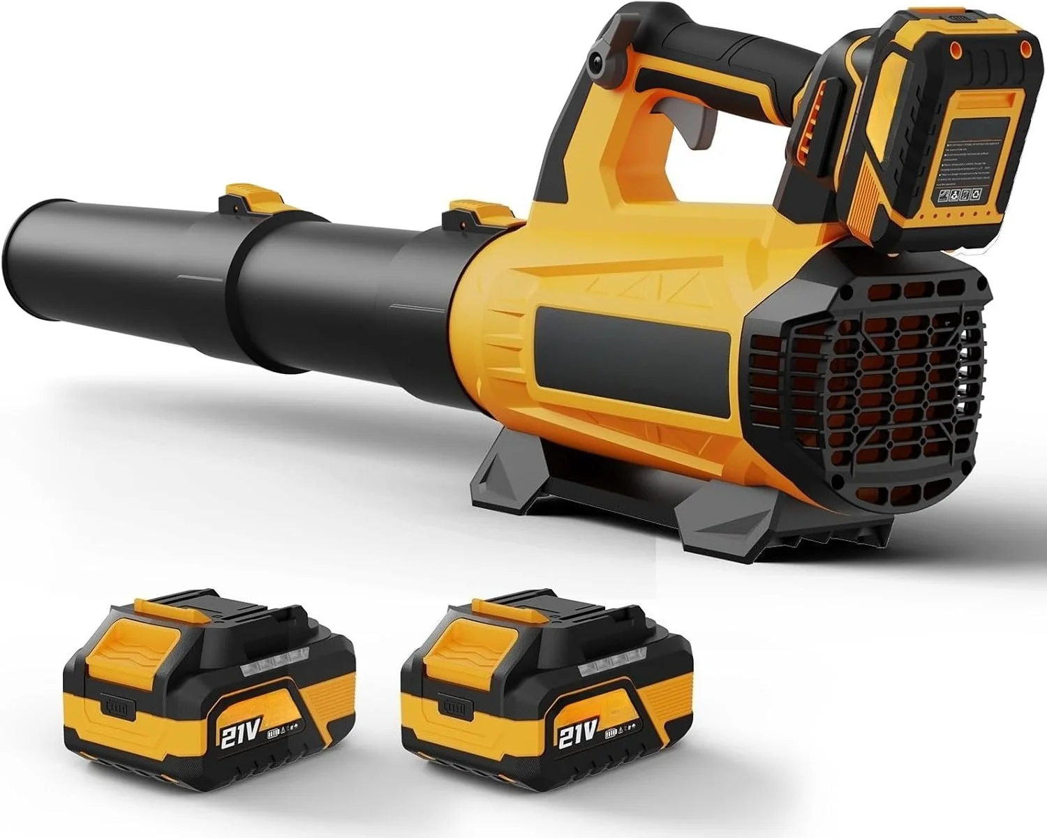 

Беспроводная воздуходувка для листьев - 630CFM/160MPH, мощная электрическая беспроводная воздуходувка 21В с 2 аккумуляторами 4.0Ач и зарядным устройством