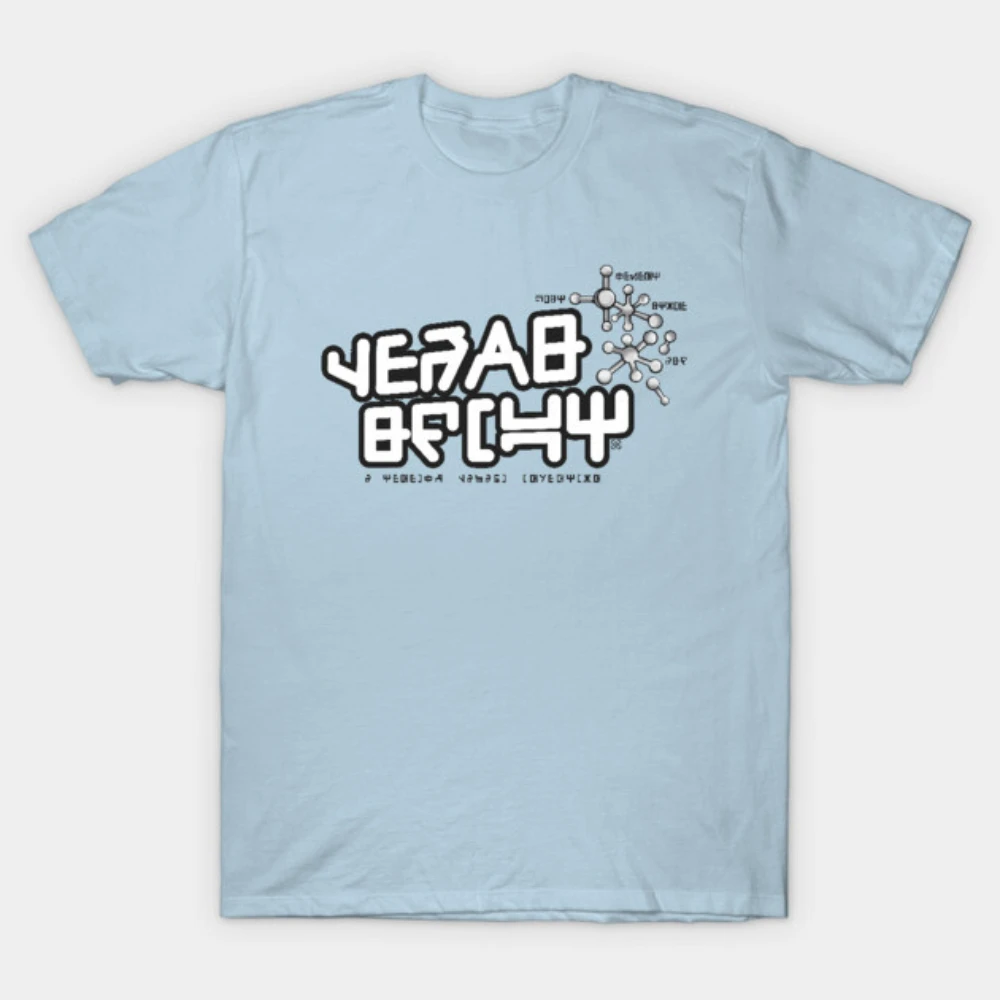 

Men Motorcycle Light Blue Tee Abstract Chemistry Molecular & Weird Letter Graphic Cotton T-shirt Trendy Casual Street Clothes