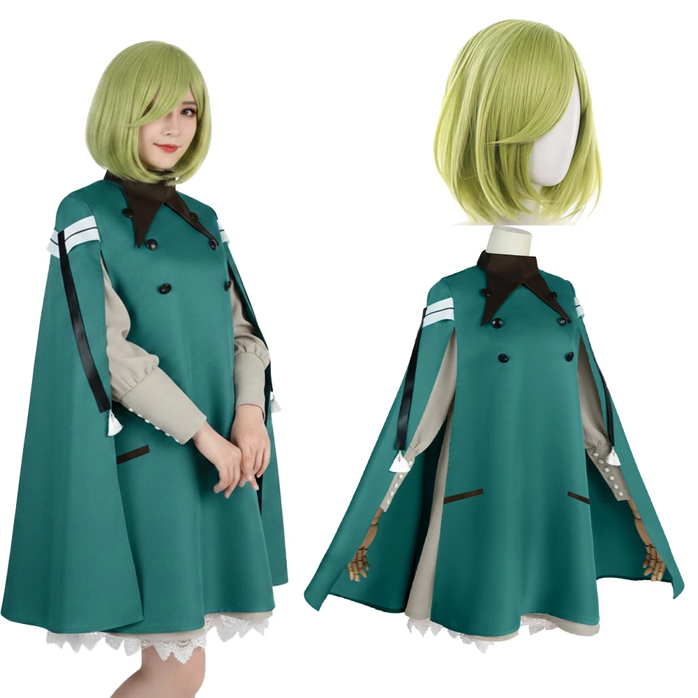 

Anime Wizard Cosplay Costume Wigs Women Japanese Manga Cloak Dress Costume Set with Hat Accessories Halloween Fantasy Party Suit