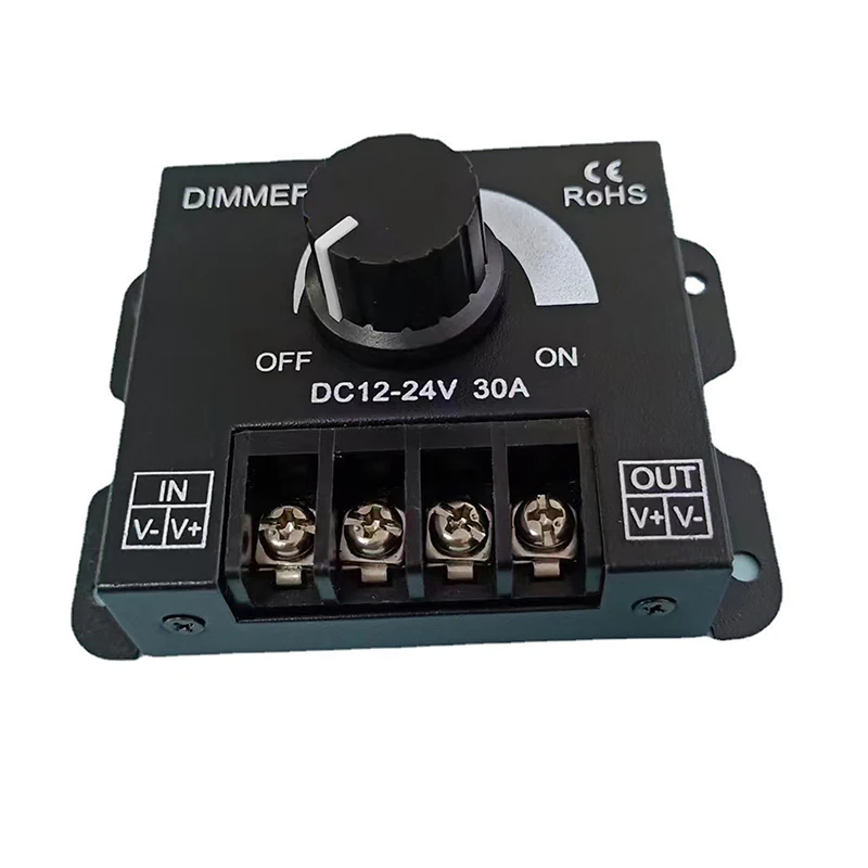 Adjustable Brightness Driver DC Voltage Regulator 30A 360W Power Supply Adjustable Speed Controller 12V-24V LED Dimmer Switch