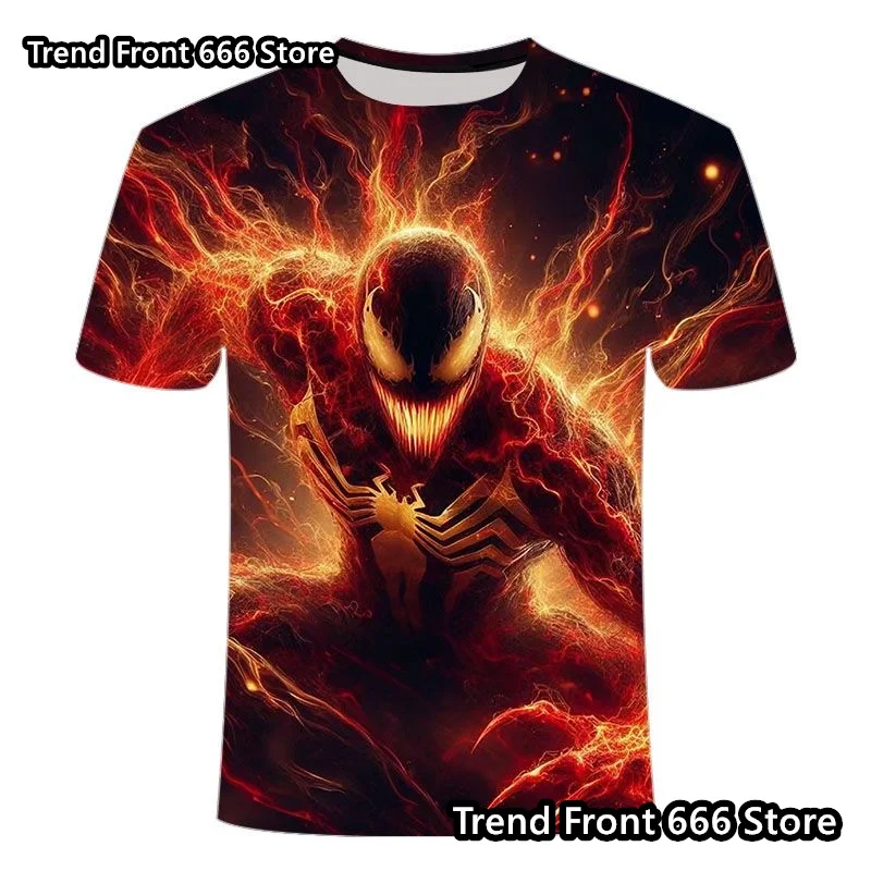 2024 Summer Children clothes Kid Men Venom 3D Prited superhero T-shirt Boys Men Short Sleeve Crewneck Tops Fashion Streetwear