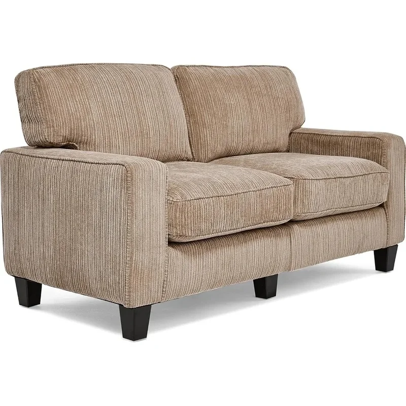 

Modern Design Upholstered Sofas for Living Room with Straight Arms and Soft Fabric Upholstery, Tool-Free Assembly