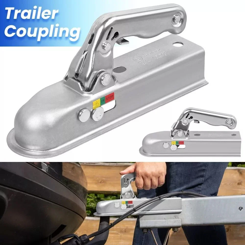 Trailer Coupling Hitch 50mm Pressed Steel for Unbraked Trailers Upto 750kg Trailer Hitch Towing Coupler Mount for RV Truck Boat