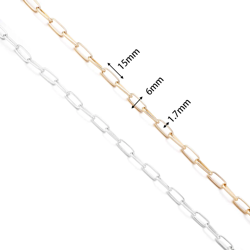 5 Yards/Roll Aluminum Triangle Cross Chain Metal O-Shaped Link Chains For DIY Jewelry Making Necklace Bracelet Accessories