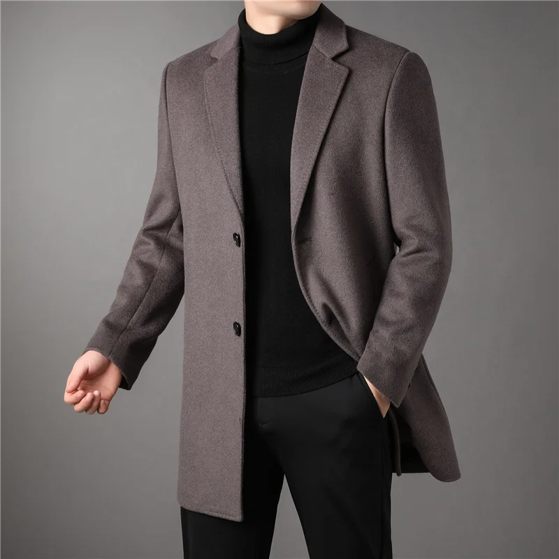 Top Grade Men's Wool & Blends Jackets 2022 New Men Slim Fit Straightforward Anti Wrinkle Business Casual Single Breasted Coat