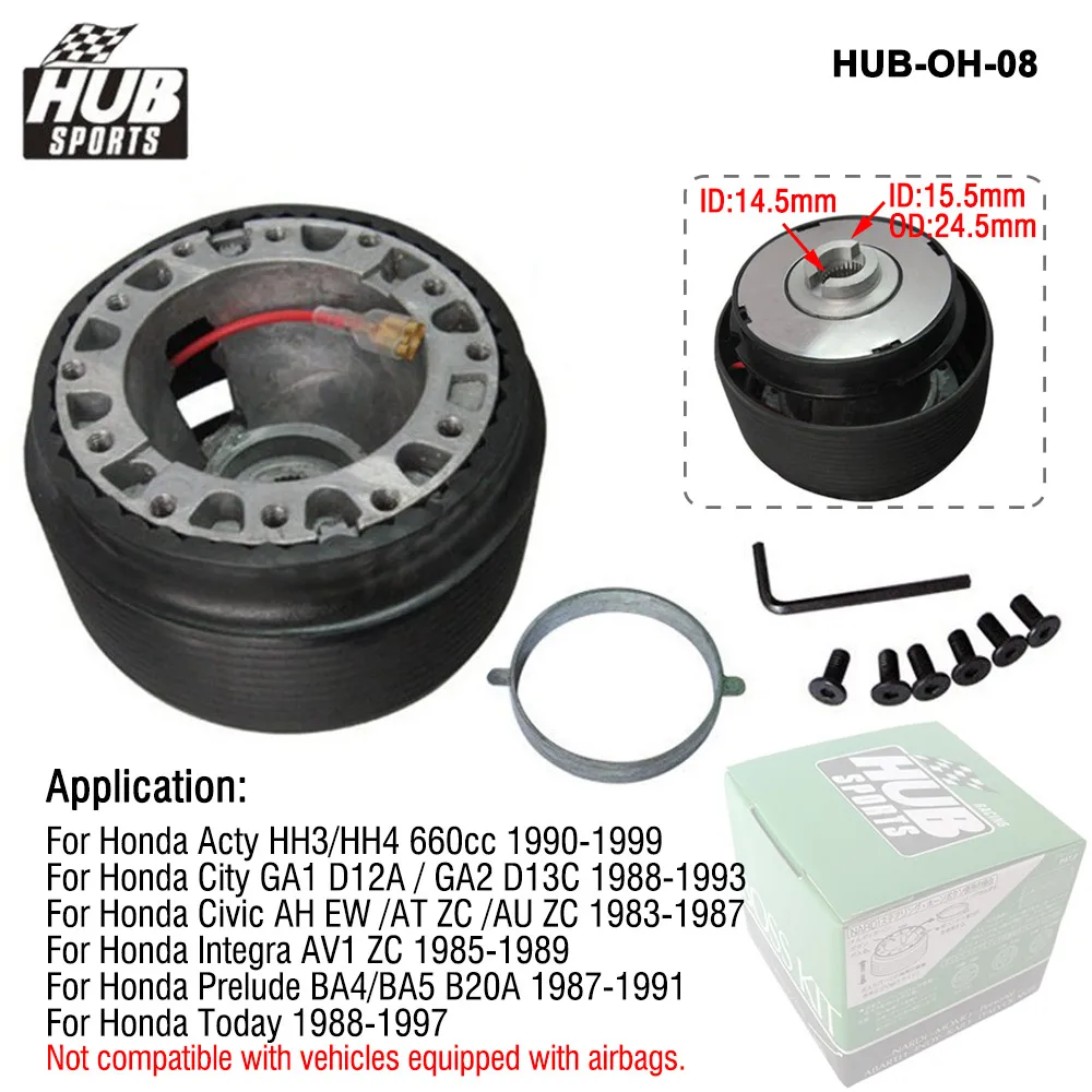 6 Hole Steering Wheel Quick Release Hub Boss Adapter Kit For Mitsubishi Honda Toyota ISUZU Subaru Proton Acura Dodge etc.