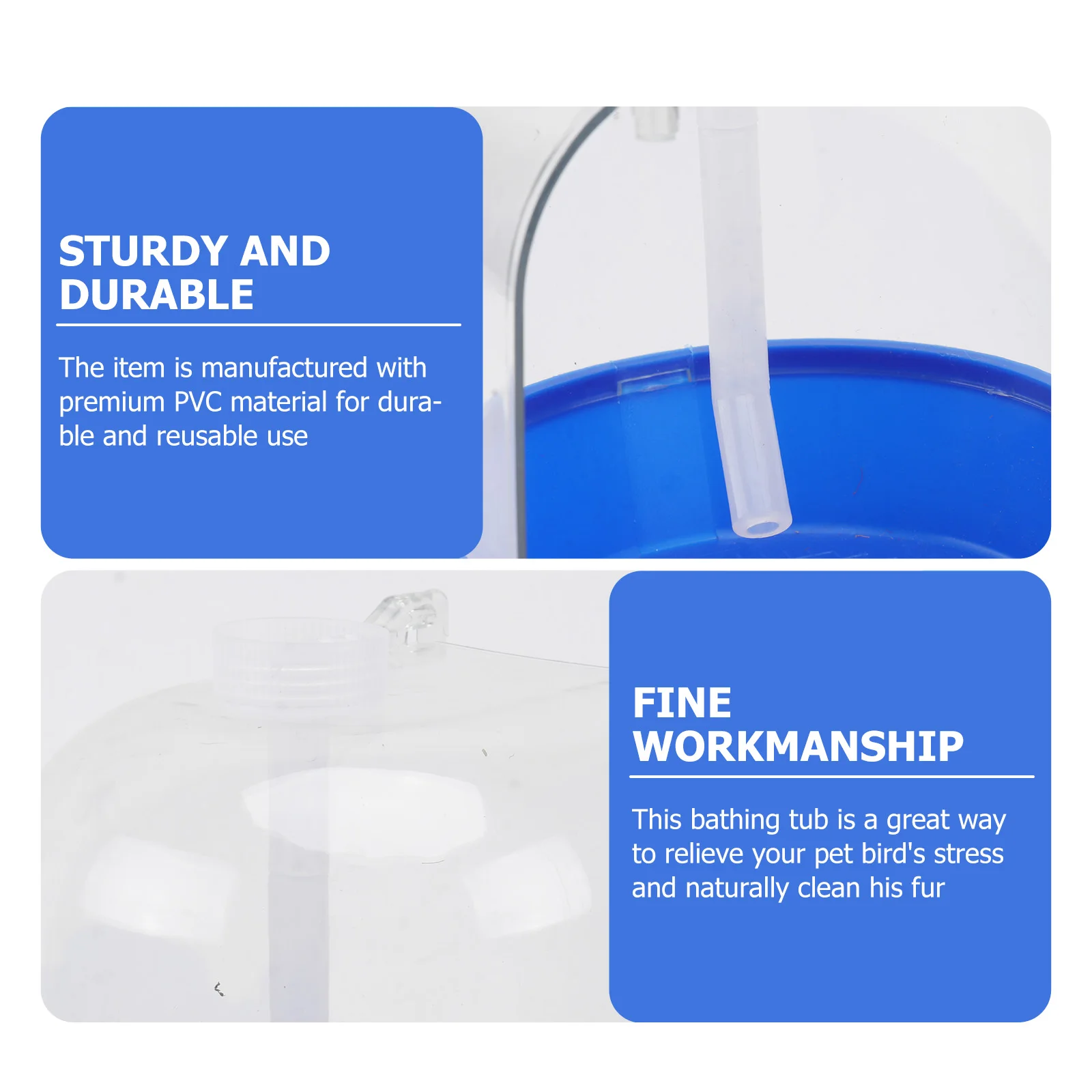 

Premium Pvc Pet Bird Bathing Basin Water Injector Reusable Cage Hanging Bathtub For Small Parrots Finches Budgies Lovebirds