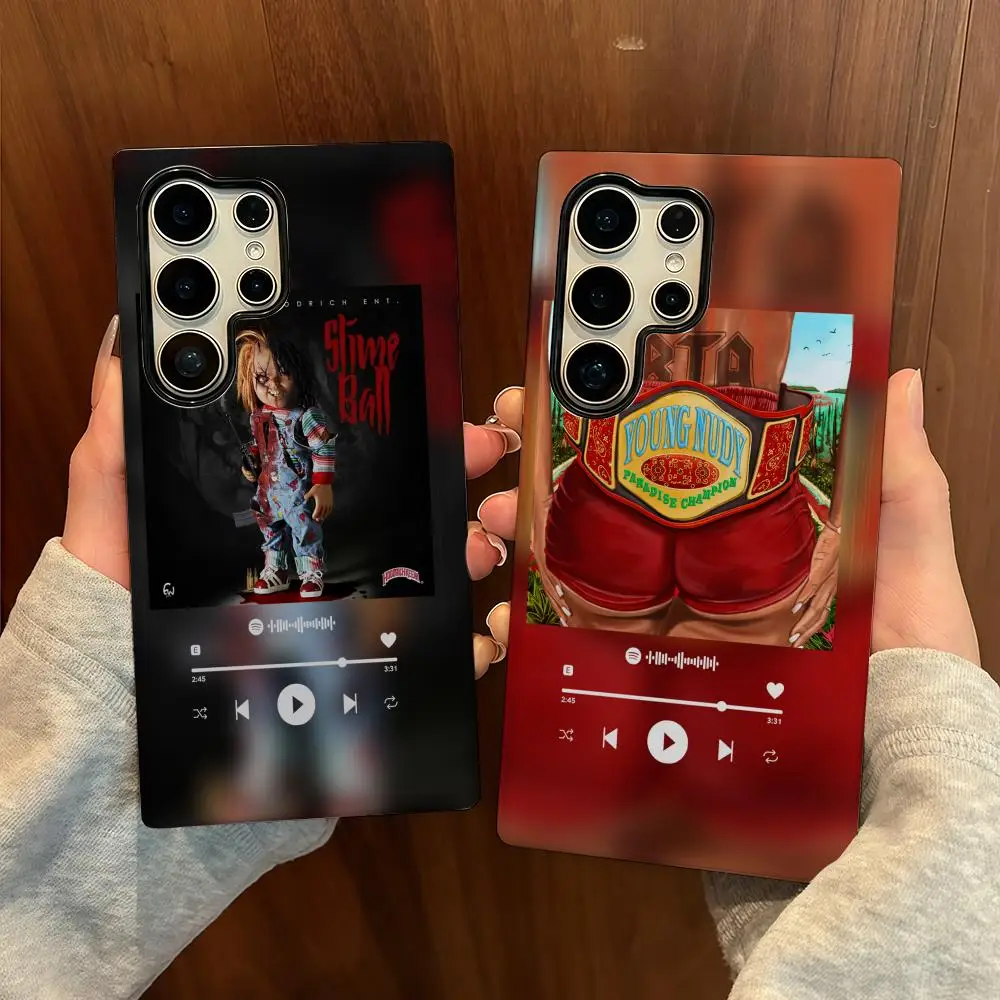 

Y-Young N-Nudy Phone Case For Samsung S25 Film Shell Luxury GalaxyS24Ultra 23plus S22 21 A56 36 26 16 Double Layer Cover