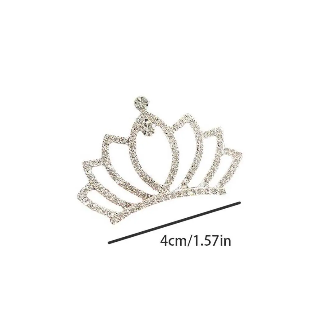 Pearl Crystal Crown Hair Comb Sweet Flower Star Rhinestone Hairpins Barrettes Korean Style Children Tiara Headband Party