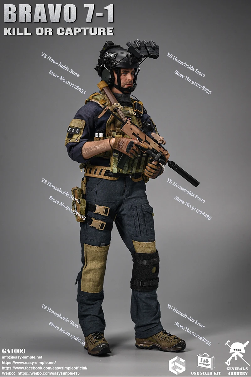 EASY&SIMPLE ES GA1009 1/6 BRAVO7-1 Military Cloth Action Figure Kill Or Capture Tatical Series Collectible 12“ Soldier Model