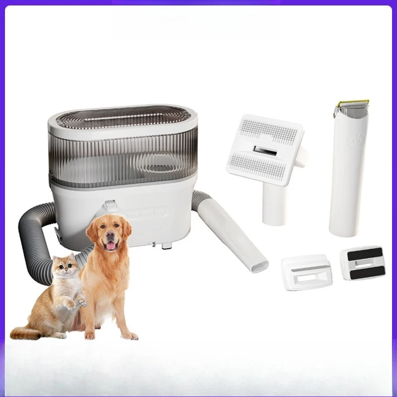 5-in-1 Pet Grooming Vacuum with Clipper and Comb, Multi-Function Hair Suction for Dogs Cats, Pet Accessory