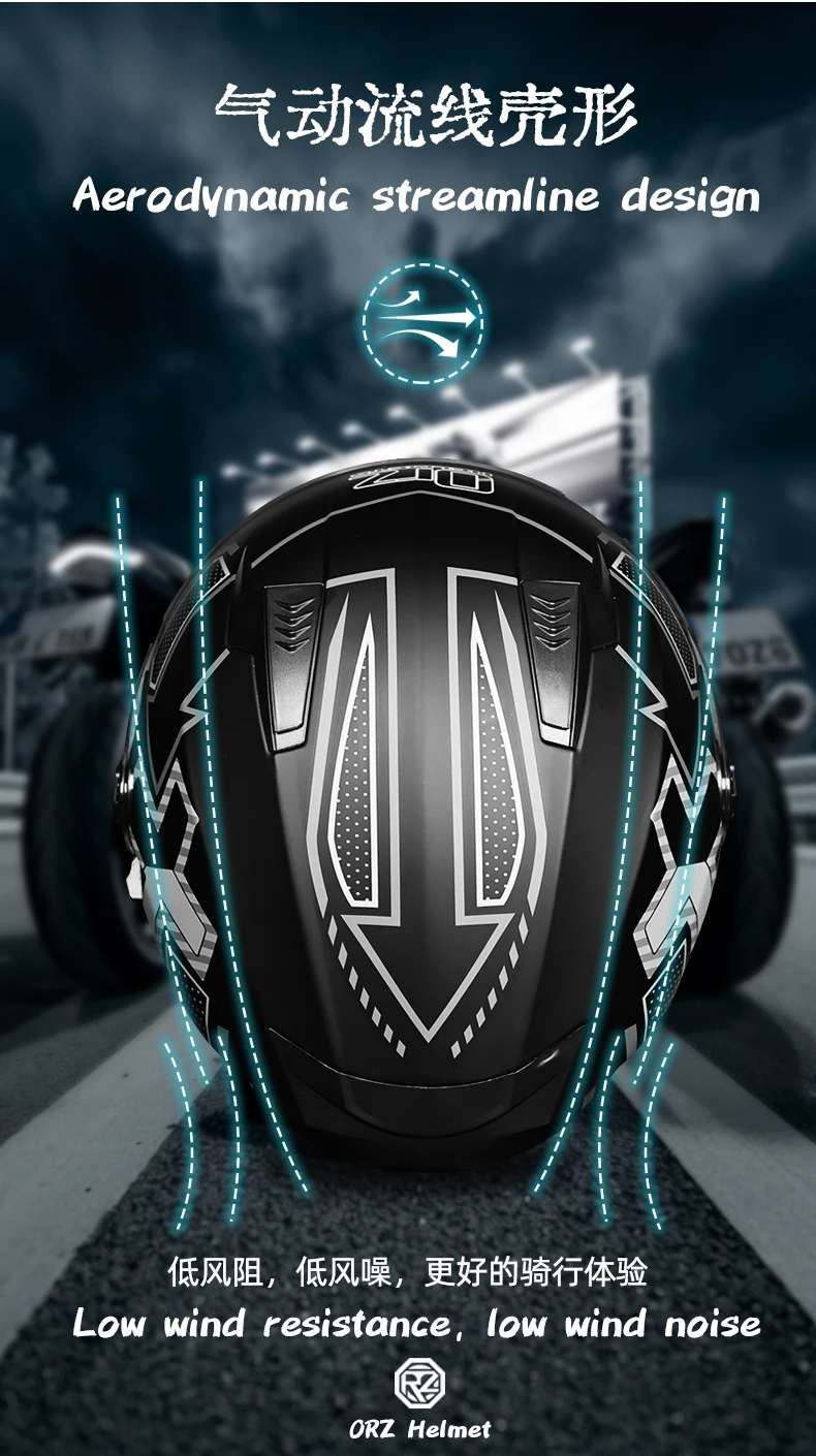 ORZ motorcycle helmet, half face, double mirror, all season men's and women's fashion, half helmet, all season universal