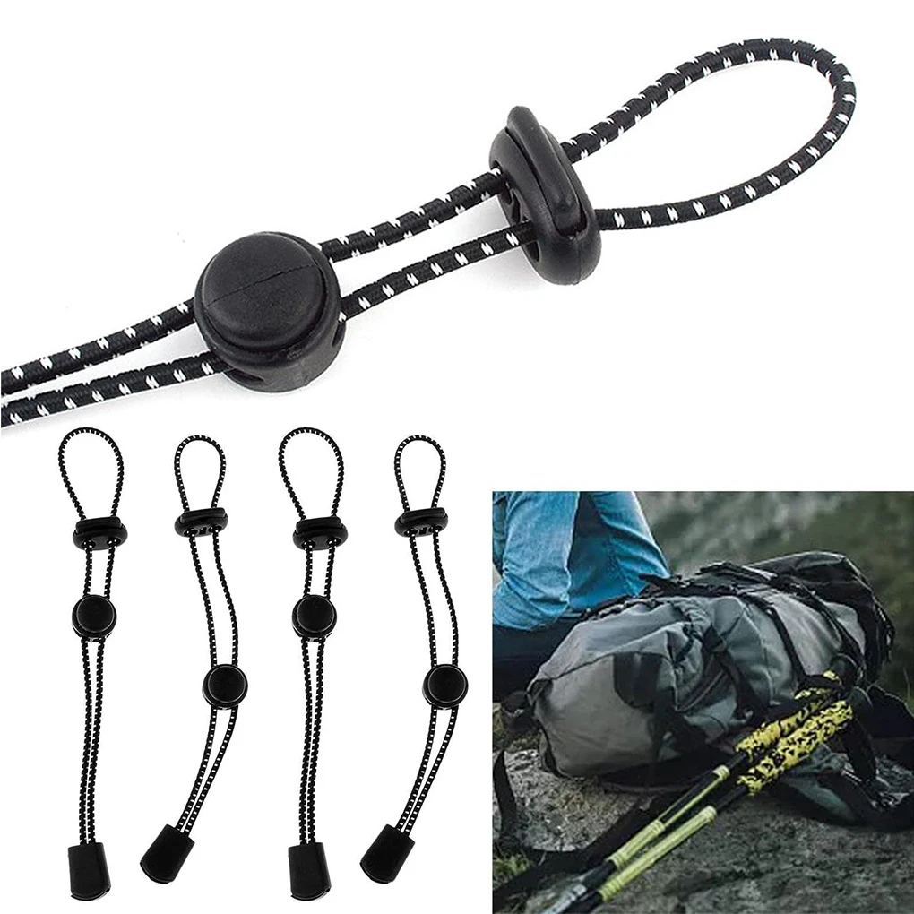 

4pack/lot Lightweight And Durable Backpack Elastic Rope Fixing Buckle Adjustable Holder For Walking Outdoor Activity