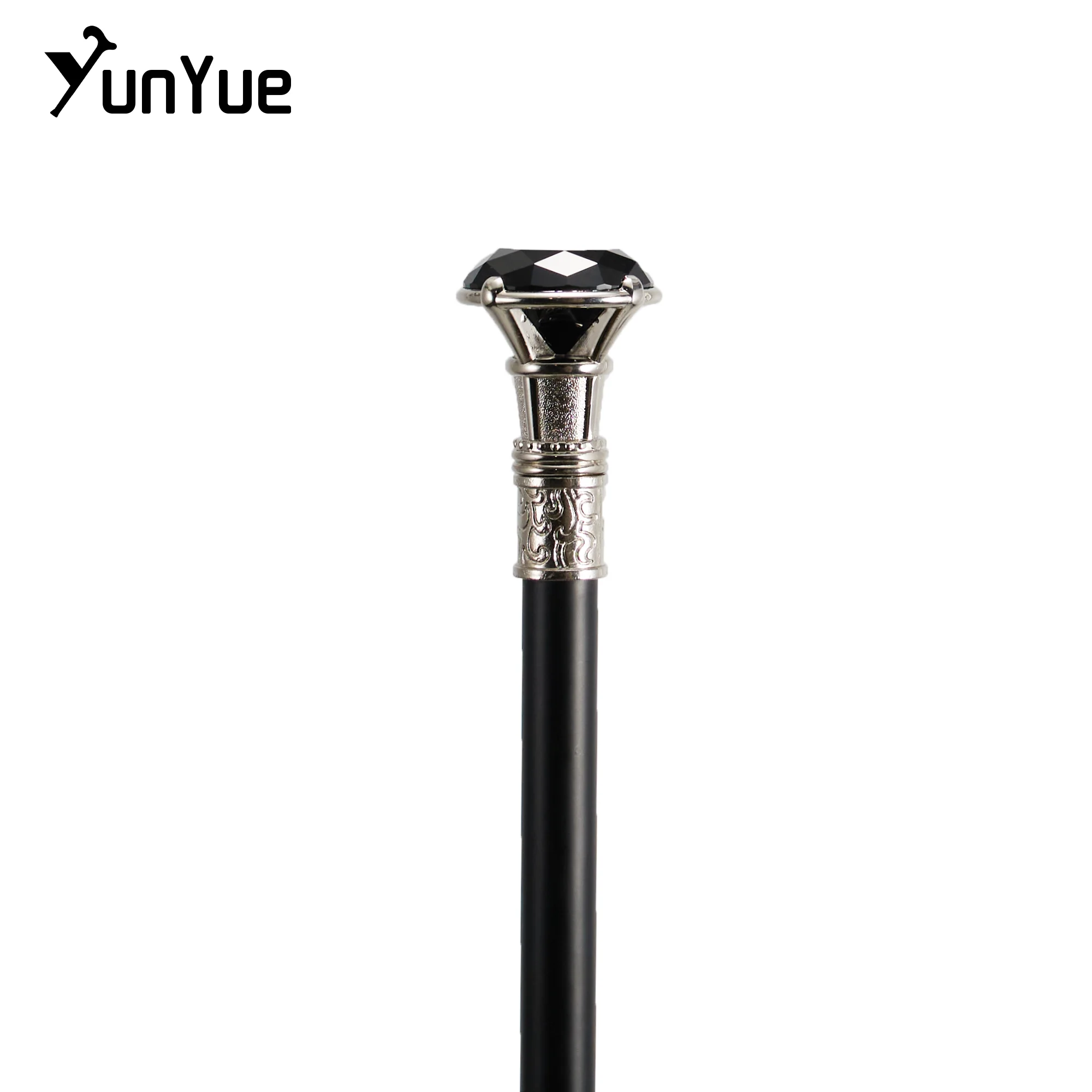 Silber Schwarz Diamant Typ Gehstock Gentleman Elegante Mode Dekorative Gehstock Vintage Cosplay Crosier Knopf Scepter