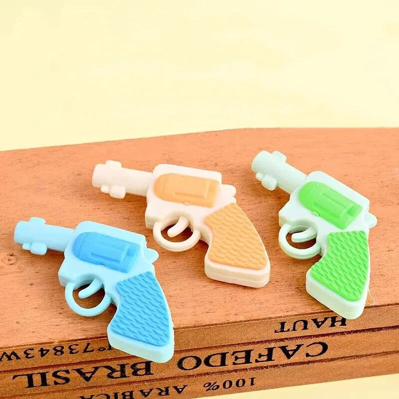 

2 Pieces/batch Creative Cartoon Cute Pistol Student Eraser Sketch School Supplies Christmas Prize Kawaii Eraser Wholesale