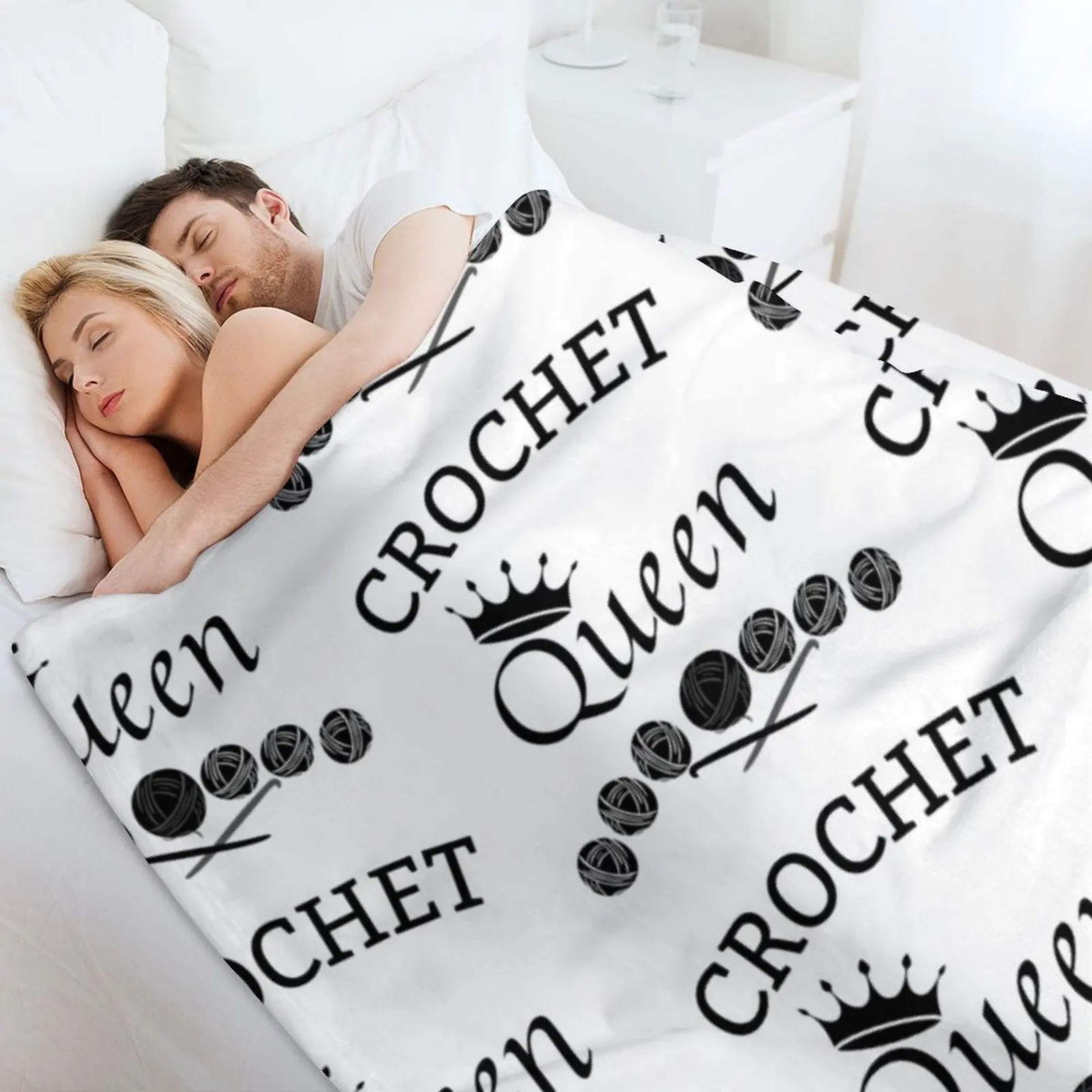 Crochet Queen Throw Blanket For Decorative Sofa Kid'S Blankets