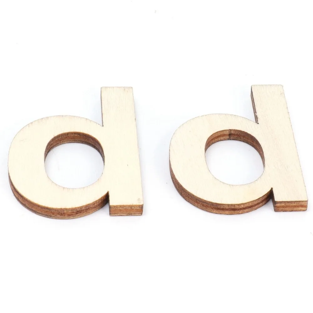 124Pcs Unfinished Wood Wood Letter Chips Wood color 4cm Wooden Craft Pieces DIY Wood Letters Craft Projects