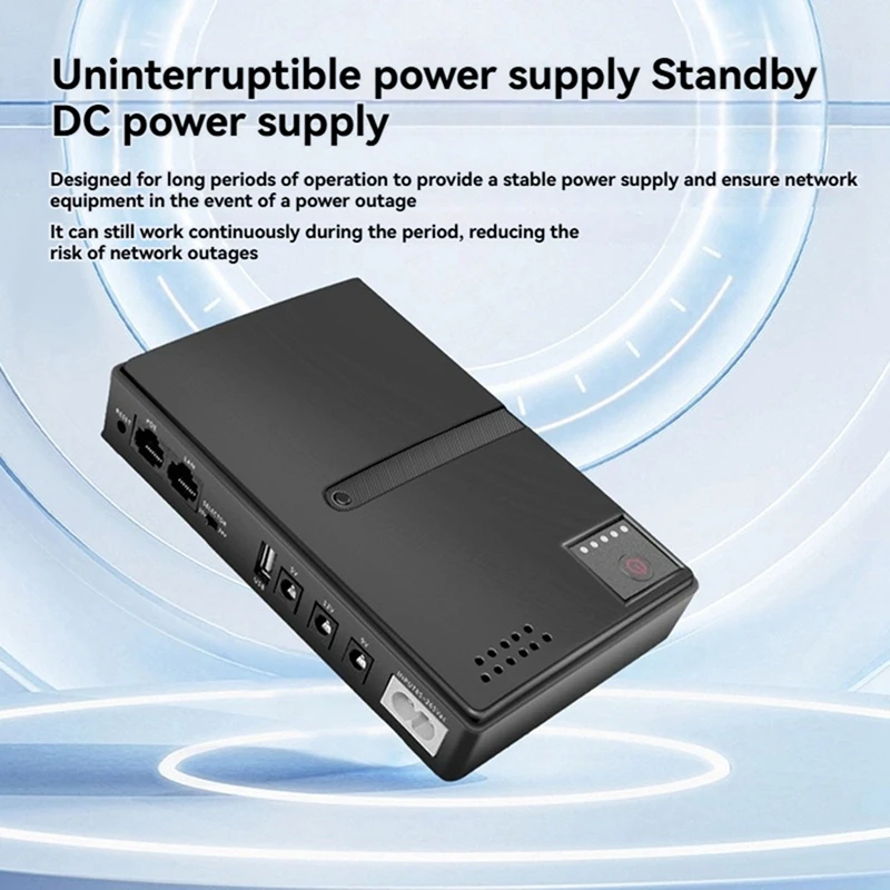 UPS Uninterruptible Power Supply 1018L-5V 9V 12V 15V 24V, Large Capacity Backup Power Adapter For Wifi Router US Plug