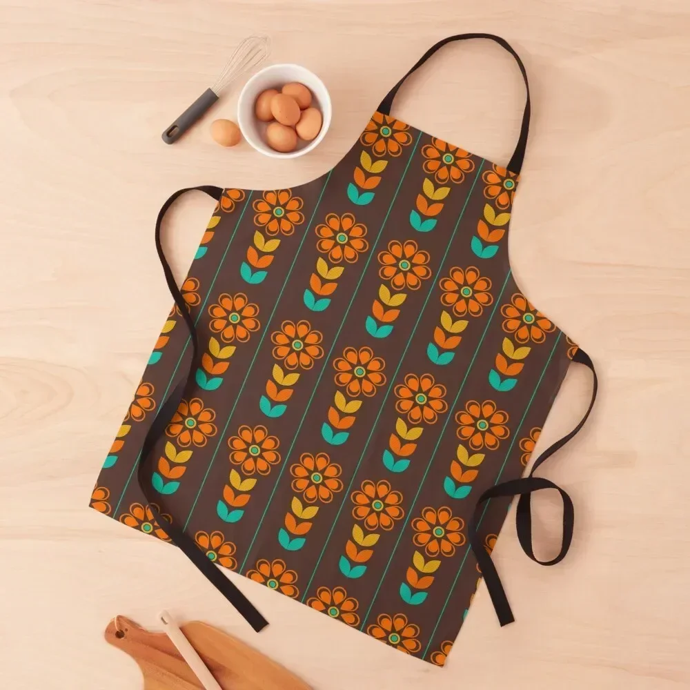 

Retro 70's Flowers / Vintage 1970s Floral Seventies Apron Teacher barber uniform useful gadgets for home Apron
