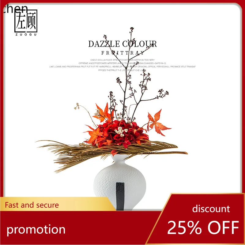 YFY New Chinese Style  Style Dried Flower Structure  Floral Art for  Model Room Sales Office Discussion Table Entrance