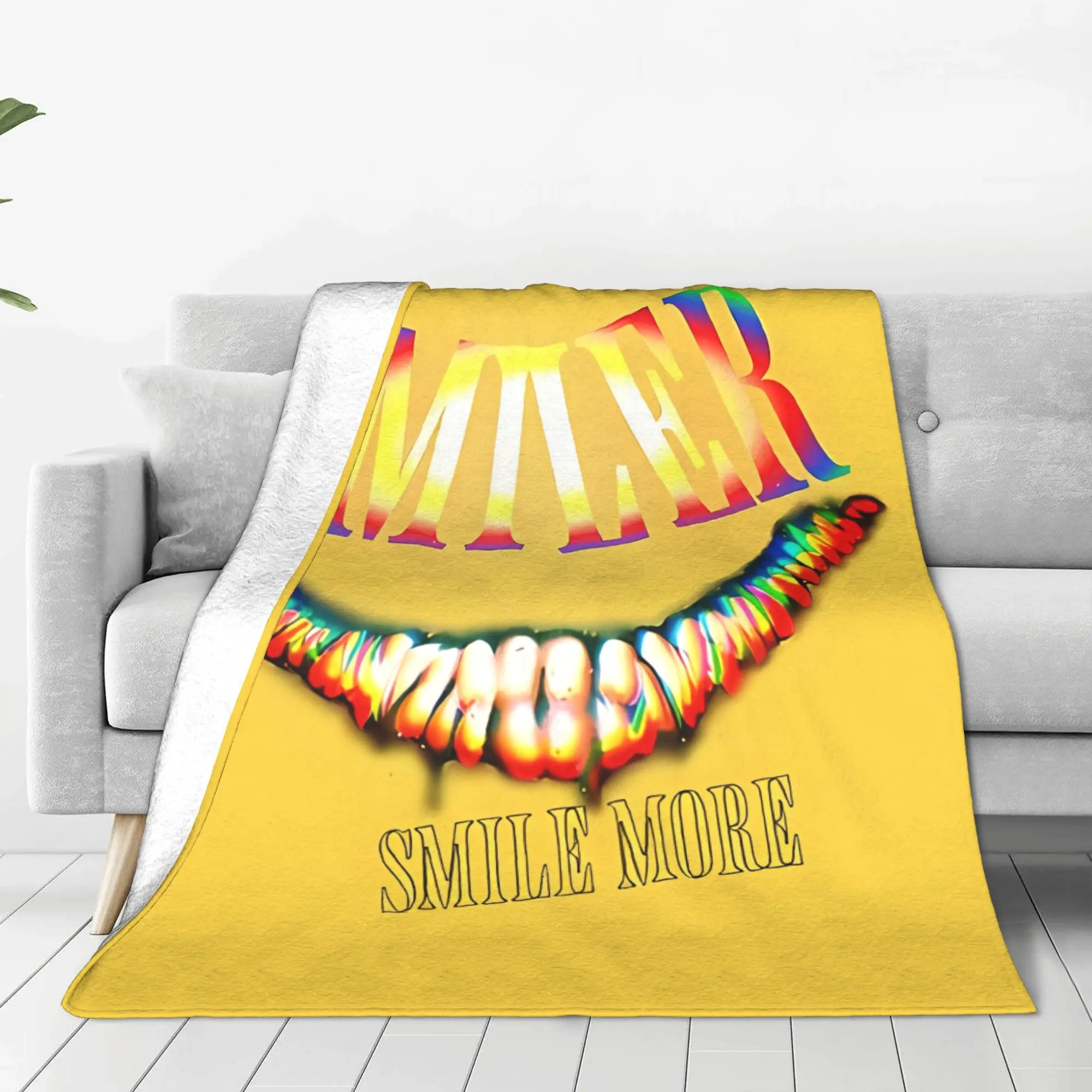 1PC Home Cutecore SMILER Smile More Backrooms Blanket Super Cosy Plush Home Living Room Sofa Halloween