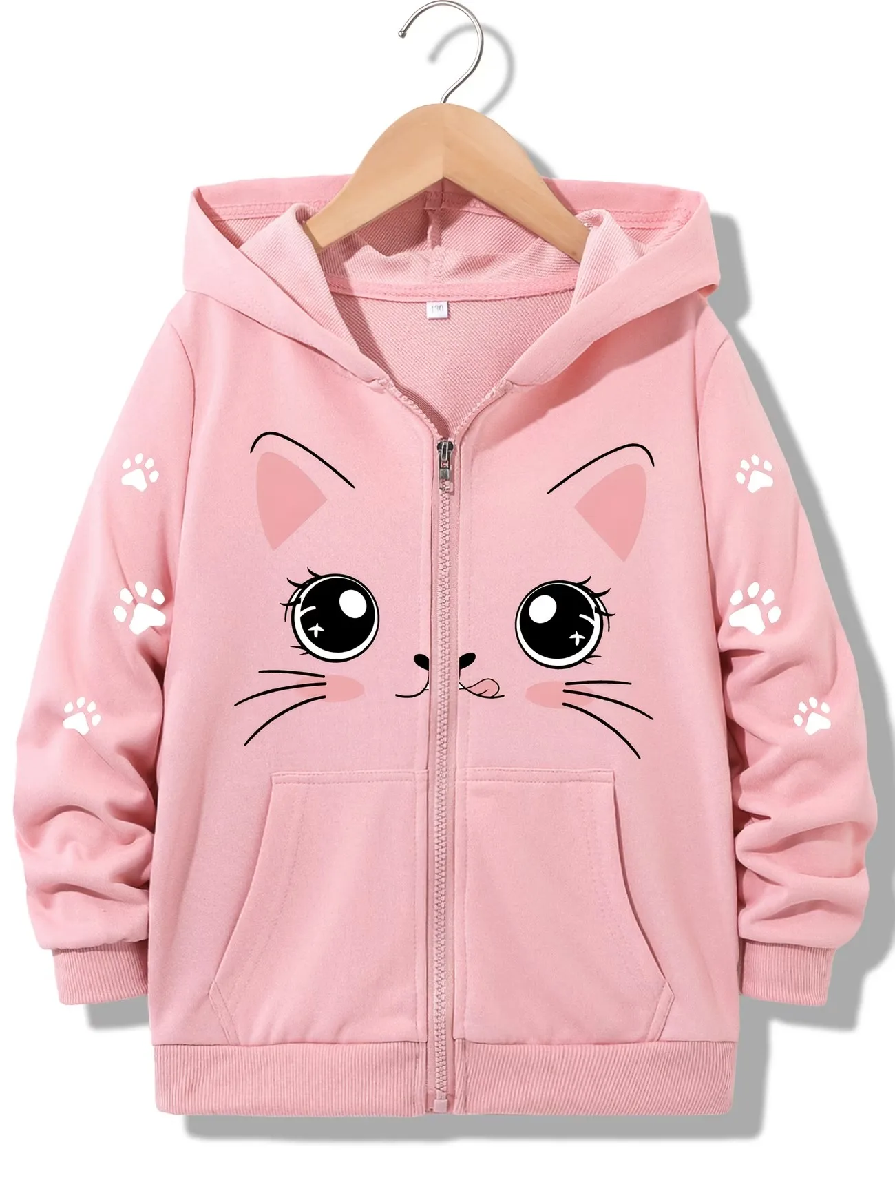 Kawaii Meme Cat Casual Hoodie Funny Cat Jacket for Boys Girls Zipper Winter Autumn Kids Warm Cartoon Sweatshirts Zip Up Hoody